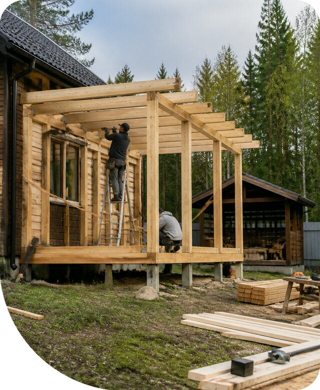 Строительство пристроек и построек на участке в Кемерово